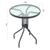 Indoor Outdoor Portable Garden Patio Bistro Dining Table Folding Glass Top Table