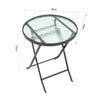 Indoor Outdoor Portable Garden Patio Bistro Dining Table Folding Glass Top Table