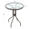 Indoor Outdoor Portable Garden Patio Bistro Dining Table Folding Glass Top Table