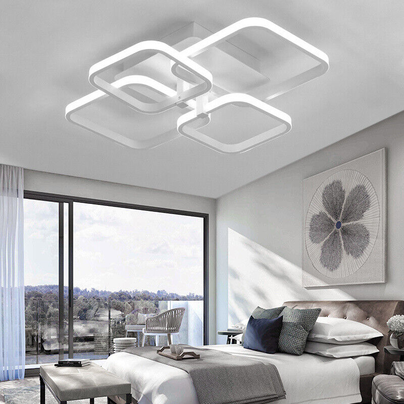 Cool White Square/Ring LED Ceiling Light Chandelier Lights Living Dining Room