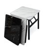 Foldable Marble Effect Laptop Snack Breakfast Table Desk Metal Small Apartment