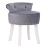 Soft Dressing Table Chair Vanity Makeup Stool Dining Seat Pouffe with Wood Legs
