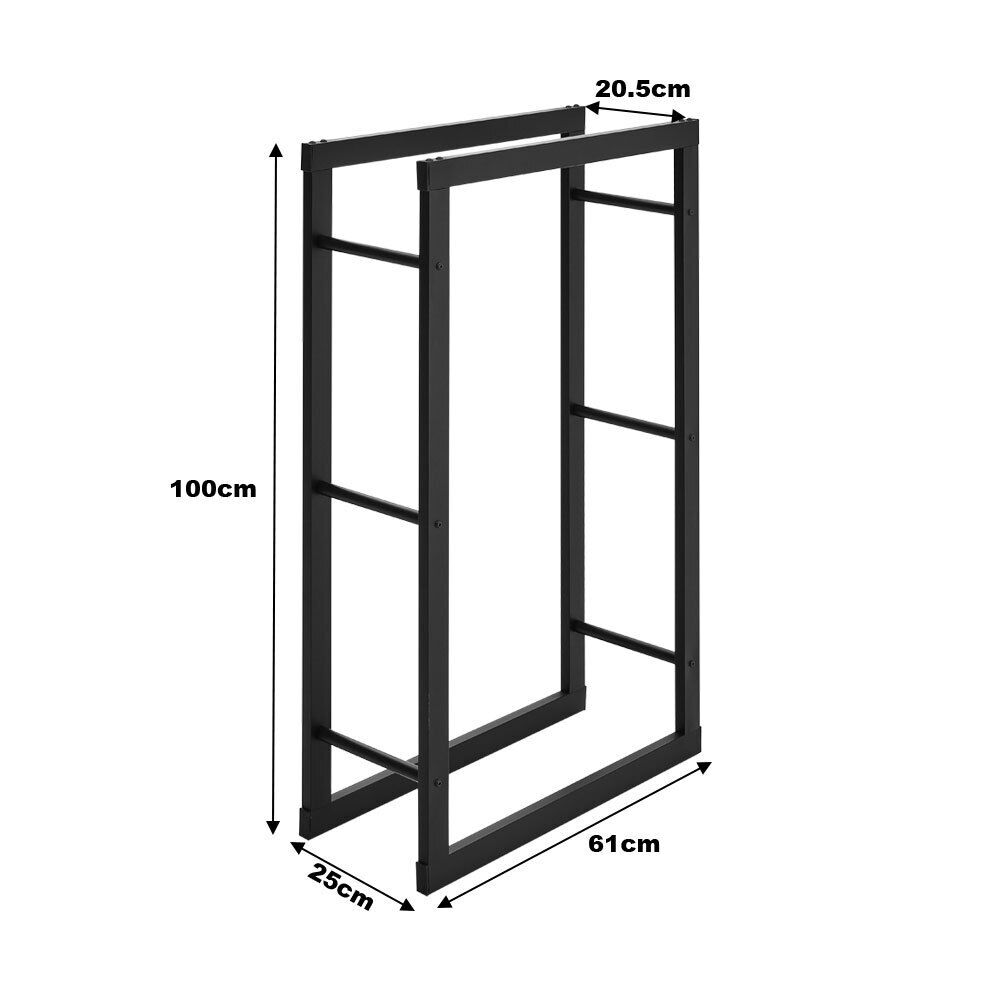 Heavy Duty Firewood Log Wood Rack Storage Holder Large Space Metal Shelf Stand