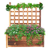 Wooden Raised Garden Bed Outdoor Above Ground Planter Box Basket Hanging Trellis