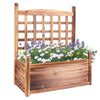 Raised Garden Bed with Trellis Planter Box Privacy Fence for Ivy Climbing Plants