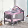 Portable Baby Travel Cot Crib Bassinet Bed Playpen Infants with Mattress Folding