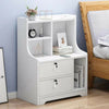 Bedside Tables Nightstand Cabinet Chest Storage With Lock key 3 Drawer Bedroom