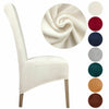 Velvet Dining Chair Seats Covers Large Size Stretch Plush Slipcovers Protectors