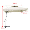 Garden Parasol Banana Cantilever Umbrella Crank Sun Shade Patio Outdoor W/ Base