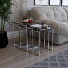 Nest of Tables High Gloss Set of 3 Nesting Coffee Side End Table Furniture