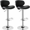 1/2 x Bar Stools PU Leather Adjustable Swivel Kitchen Breakfast Bar Stools
