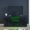 TV Unit Stand Cabinet High Gloss Door Sideboard With LED Light & Storage Drawers
