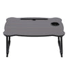 Folding Laptop Bed Tray Table Portable Lap Desk Notebook Breakfast Cup Slot UK