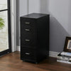 4 Drawer Metal Mobile Office Filing Pedestal Cabinet File Storage White/Black UK