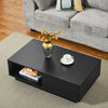 Coffee Table with Storage Drawer LED Light Wooden Living Room Tea Table Modern
