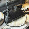 UK Large Lady Handbag Rivets Tassel Leather Messenger Shoulder Bag Travel