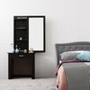 Wood Dressing Table Makeup Dresser Desk W/ Sliding Mirror Storage Shelf Cabinet