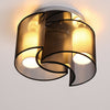 Modern Chrome Fabric Chandelier Flush Mount Ceiling Lamp Light Living Room Home