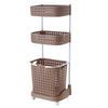 3tiers Bathroom Laundry Dirty Clothes Basket Vegetable Trolley Rack Storage