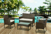 4 PCS Rattan Garden Furniture Set chairs sofa Table Outdoor Patio Conservatory