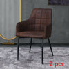 2* Brown/Grey Faux Leather/PU Dining Chairs Armchairs Padded Office Dining Room