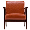 Retro Vintage Leather Armchair Sofa Accent Chair Cafe Seat Bench Bedroom