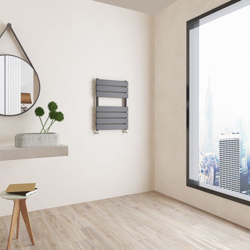 Bathroom Radiator Heated Flat Panel Straight White Black Anthracite Chrome
