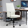 Executive Office Chair Swivel Ribbed High Back Leather Chair Computer Desk Chair
