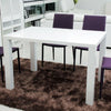 White High Gloss Dining Table and 4/6 Chairs Set Soft Faux Leather Seat 120×80cm