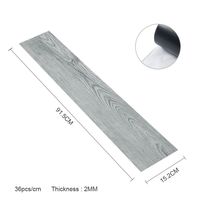 5m²/36pcx Tiles Thick Self-adhesive Luxury PVC Floor Flooring Planks Waterproof