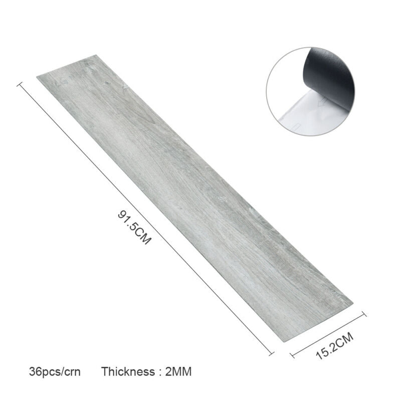 5m²/36pcx Tiles Thick Self-adhesive Luxury PVC Floor Flooring Planks Waterproof