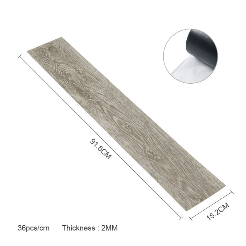 5m²/36pcx Tiles Thick Self-adhesive Luxury PVC Floor Flooring Planks Waterproof