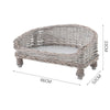 Rattan Wicker Elevated Blanket Bed Dog Cat Pet Sofa Bed With/No Cushion Cover UK