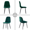 Set of 2/4/6 Velvet Dining Chairs Padded Seat Metal Legs Kitchen Home Office UK