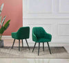 2Pcs Velvet Dining Chairs 1Pair Living Room Chairs with Armrest and Metal leg