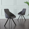 2 Pcs Faux Leather Dining Chairs Armchairs Office Kitchen Brown Grey Industrial