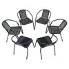 Garden Furniture Set Large Metal Glass Table & Chairs Outdoor Patio Parasol Hole