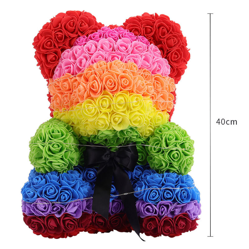 LED FOAM ROSE BEAR ARTIFICIAL FLOWER ROSE TEDDY BEAR DOLL FADDISH LOVE GIFT BOX