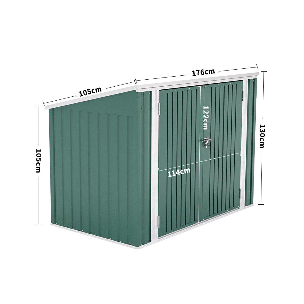 6/7FT XLarge Garden Lockable Storage Bike Tool Shed Box Outdoor Garbage Bin Shed