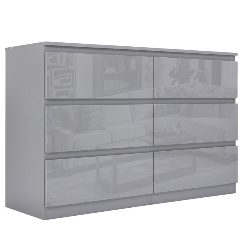 High Gloss Chest of Drawers Tall Wide Bedside Table Cabinet Bedroom Furniture