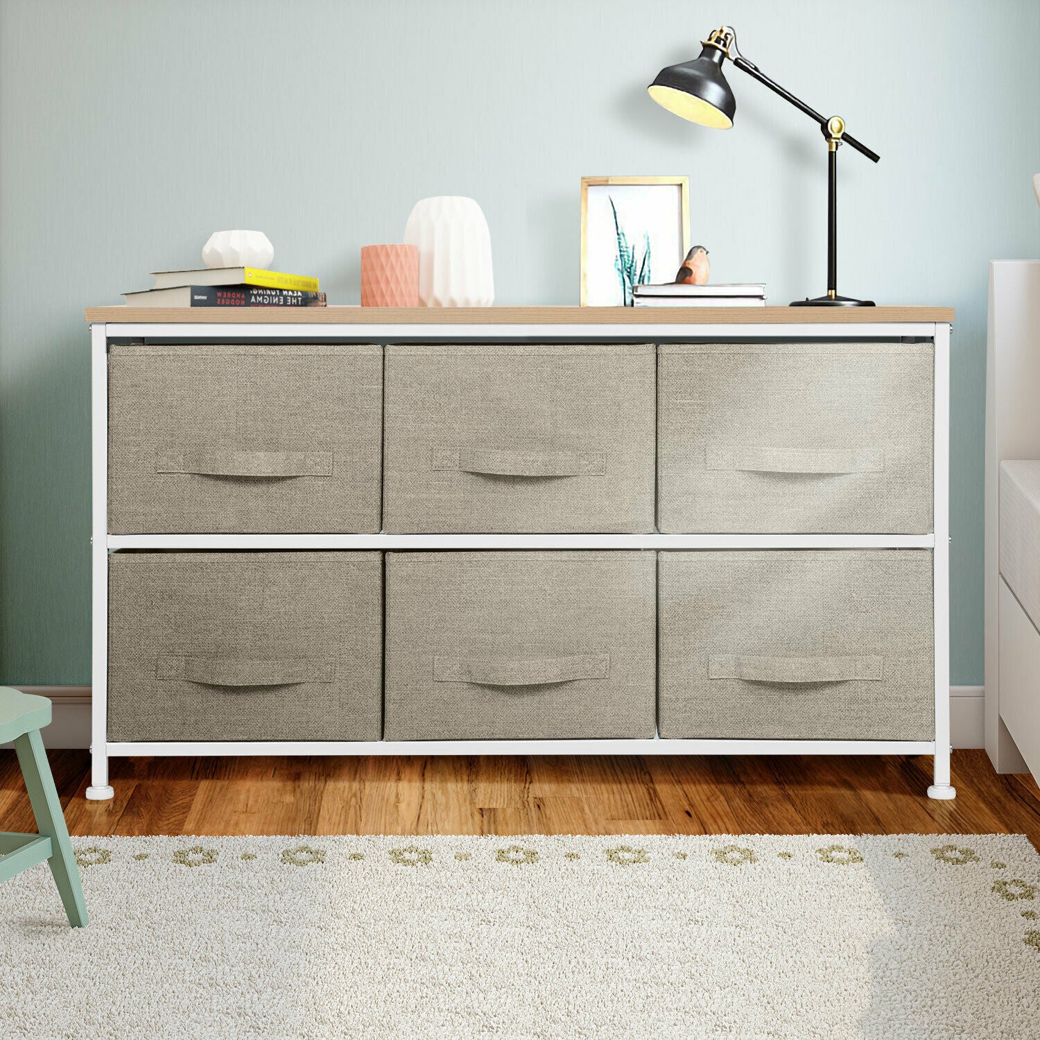 5|6|8 Draws Fabric Chest of Drawer Bedroom Furniture Hallway Storage Metal Frame