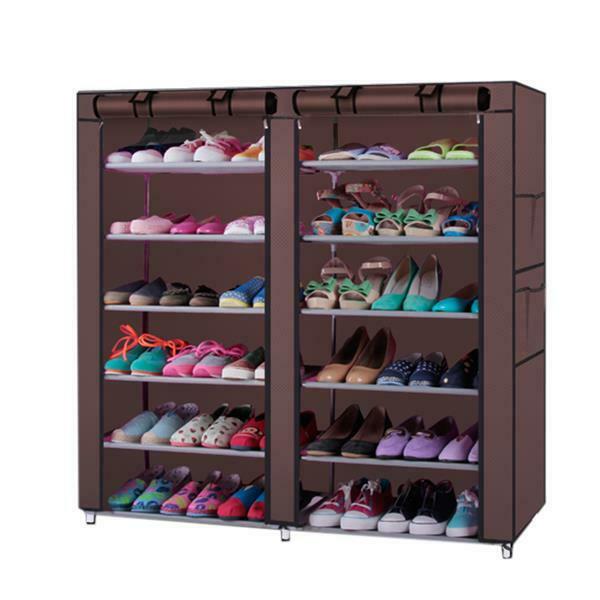 60 SHOE RACK 10 TIER STORAGE ORGANISER STAND SHELF PAIRS TRAINERS COMPACT SPACE