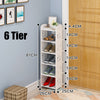 5/6/7/8 Tiers Shoe Storage Rack Single Row PVC Wood Shelf Holder Cabinet Unit