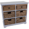 Wicker Drawers Cabinet Chest Unit Bedside Table Bathroom Storage Wooden Basket