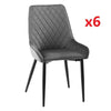 Grey Velvet Dining Chairs set of 2/4/6 Dining room Kitchen High Back Metal Leg