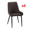 Set of 2/4/6 Brown Dining Chairs Faux Leather High Back Metal Leg Dining room