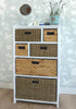 Large White Basket Storage Unit,Wicker Drawers,Hallway, Kitchen,Bathroom storage