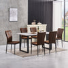 Grey Dining Table and Chairs 4/6 Set Retro Dining Room Chair Kitchen Home Office