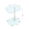 Tempered Glass Tea Coffee Table Side Small End Stand Teapoy Desk Metal Pedestal