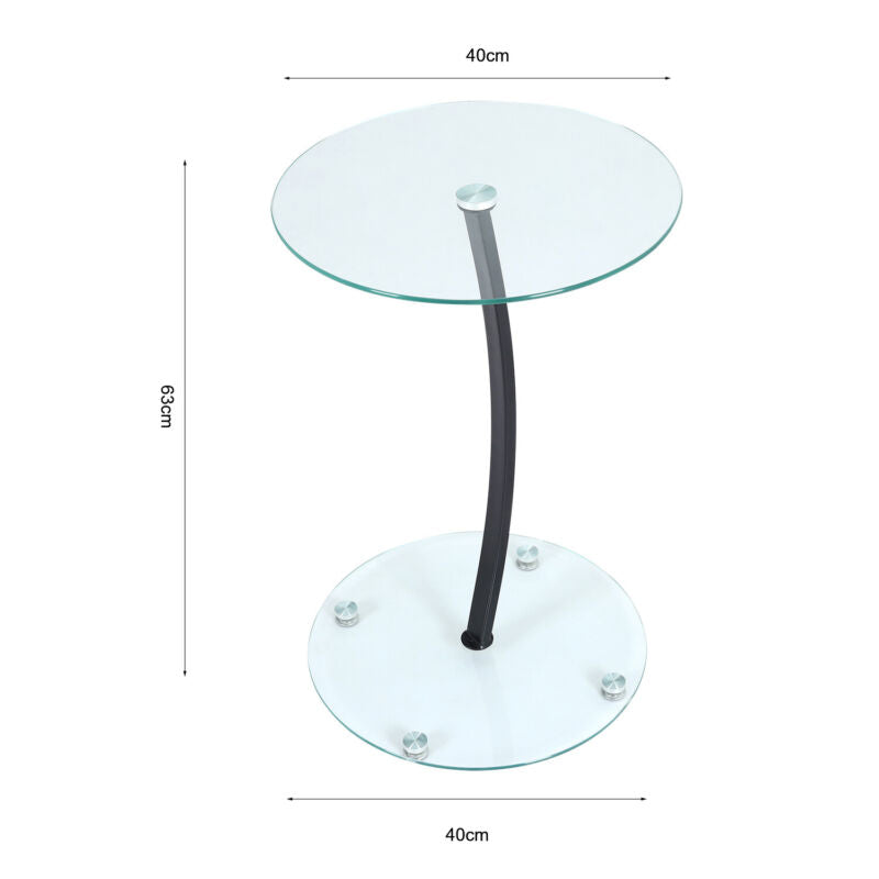 Tempered Glass Tea Coffee Table Side Small End Stand Teapoy Desk Metal Pedestal